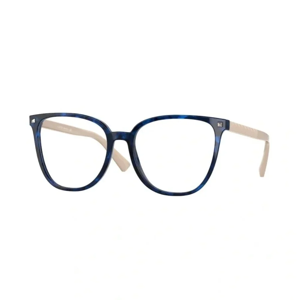NEW VALENTINO EYEGLASSES BLUE HAVANA GOLD WOMEN EYEWEAR VALENTINO